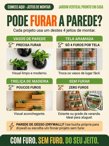 Página Pode furar a parede? Os 4 jeitos de montar