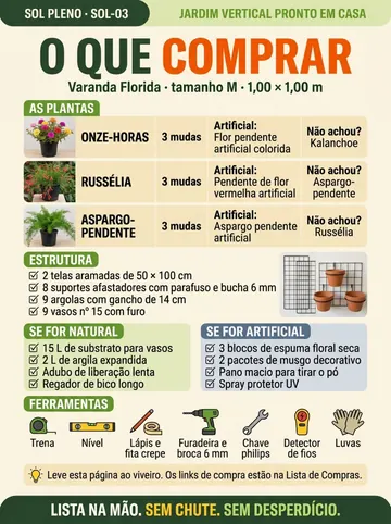 Projeto Varanda Florida: o que comprar