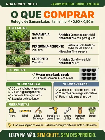 Página O Que Comprar do projeto Refúgio de Samambaias